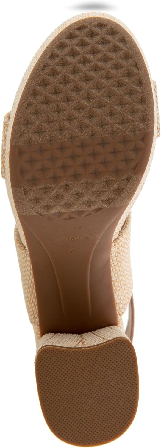 Aerosoles Women’s Camilia Platform Sandal(Natural Raffia/Tan)