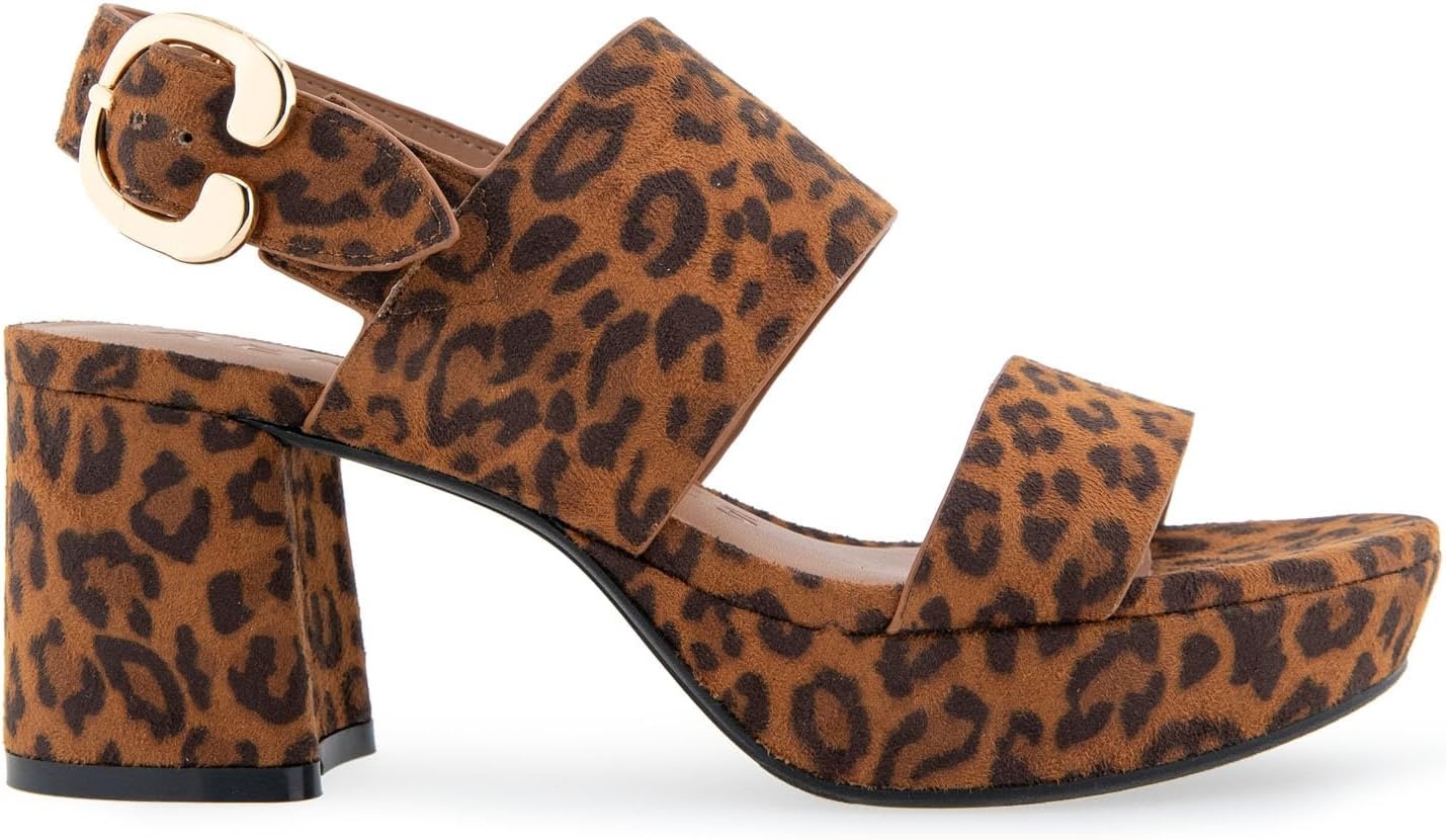 Aerosoles Women’s Camera Platform Sandal(Leopard Fab Suede)