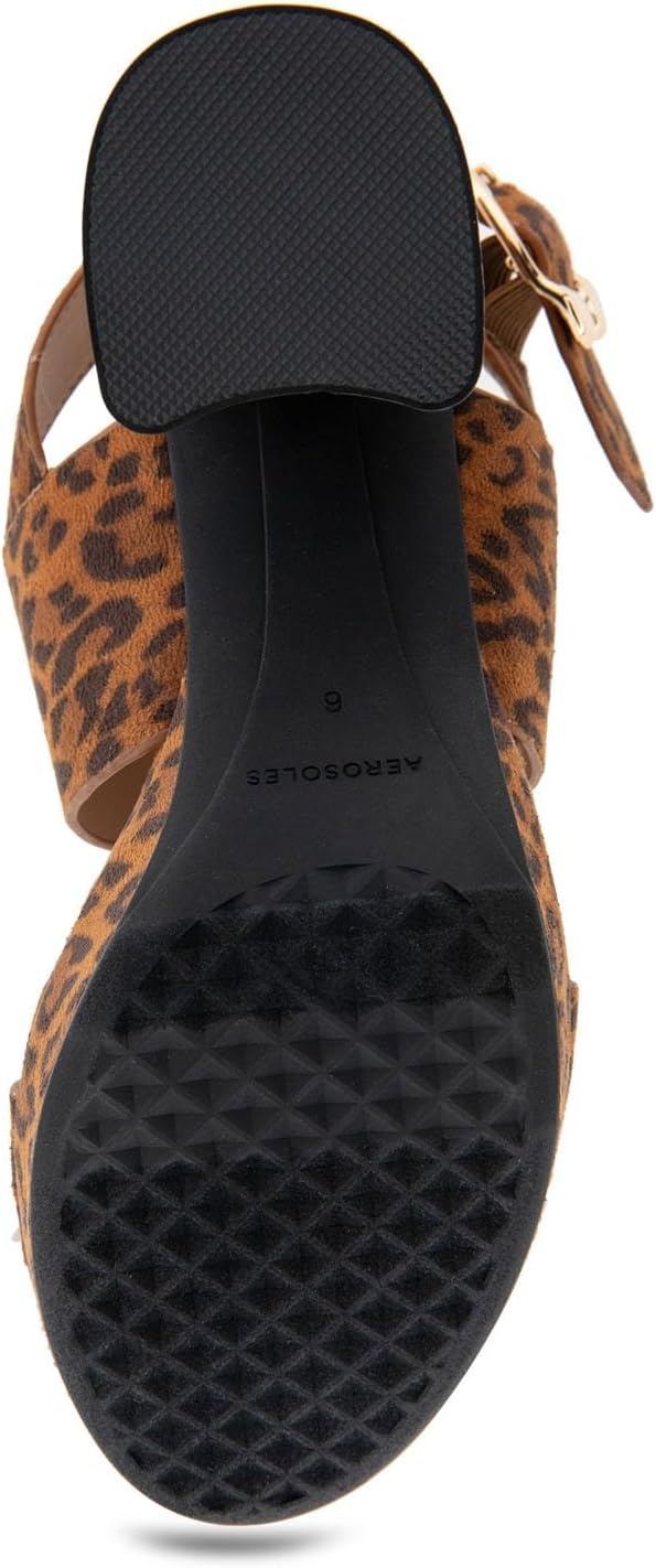 Aerosoles Women’s Camera Platform Sandal(Leopard Fab Suede)