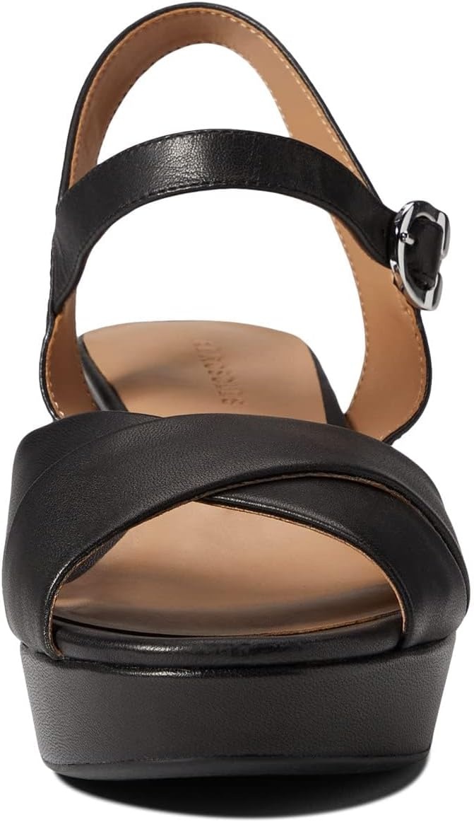Aerosoles Women’s Cosmos Heeled Sandals(Black Leather)