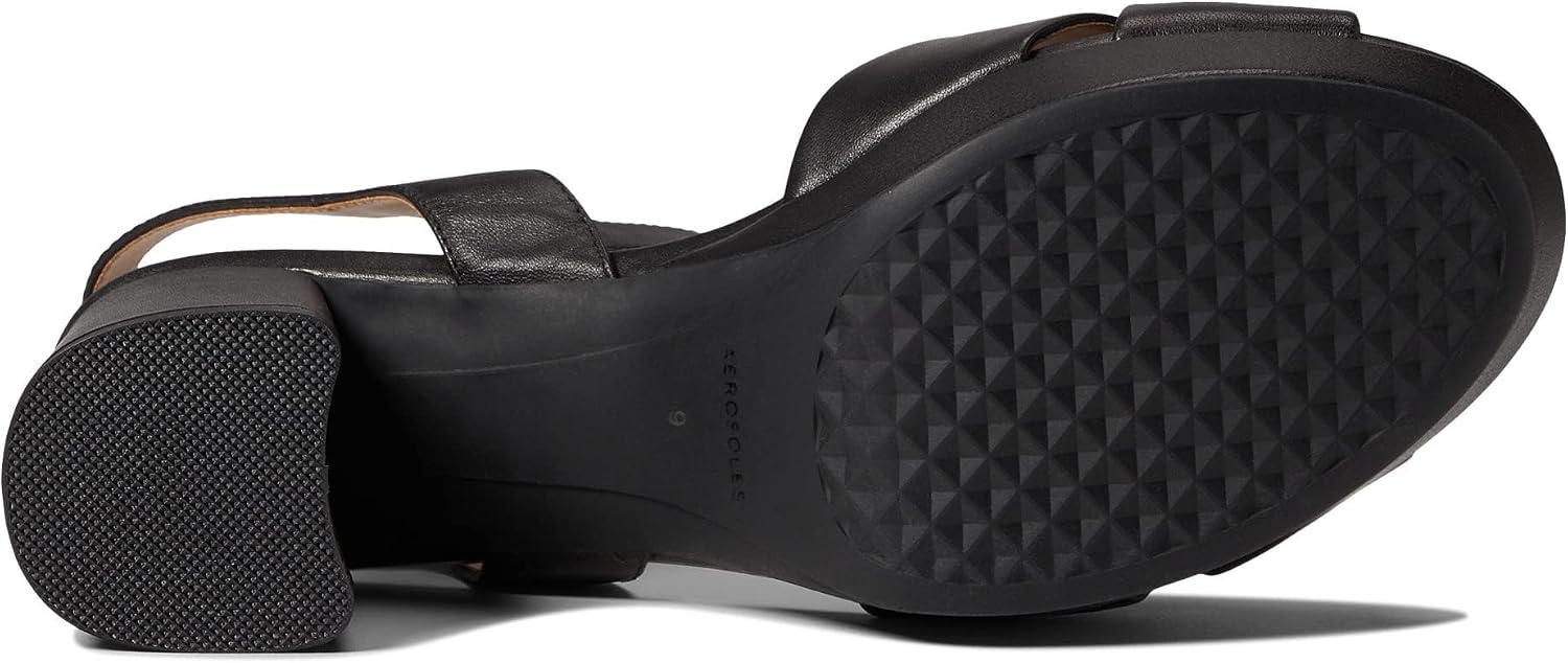 Aerosoles Women’s Cosmos Heeled Sandals(Black Leather)