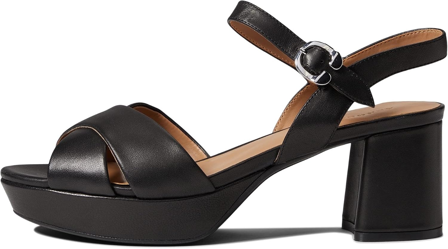 Aerosoles Women’s Cosmos Heeled Sandals(Black Leather)