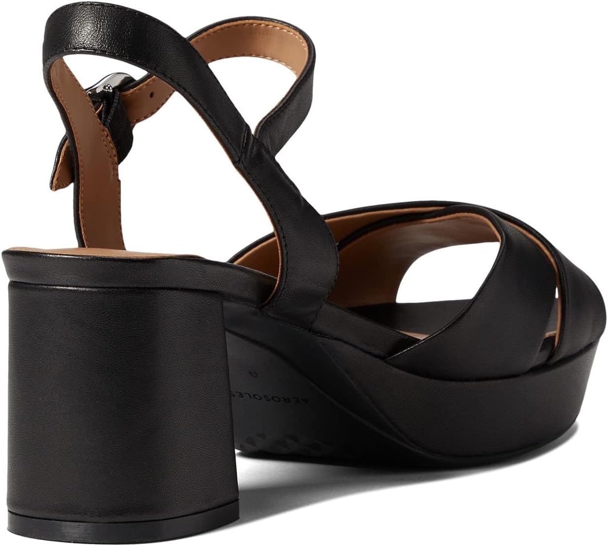 Aerosoles Women’s Cosmos Heeled Sandals(Black Leather)