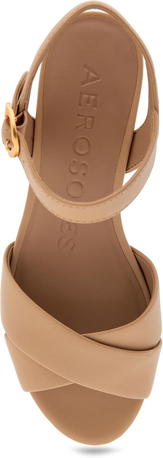 Aerosoles Women’s Cosmos Heeled Sandals(Beige Beige Leather)