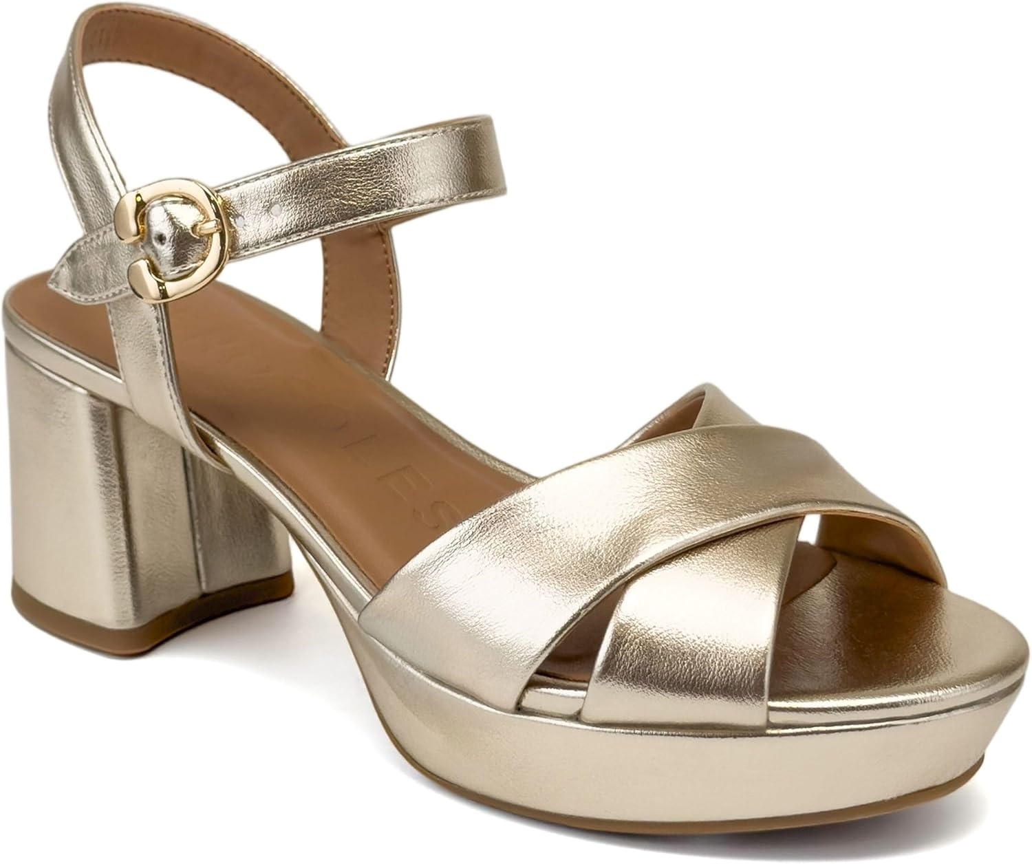 Aerosoles womens Charlye(Soft Gold Metallic Faux Leather)