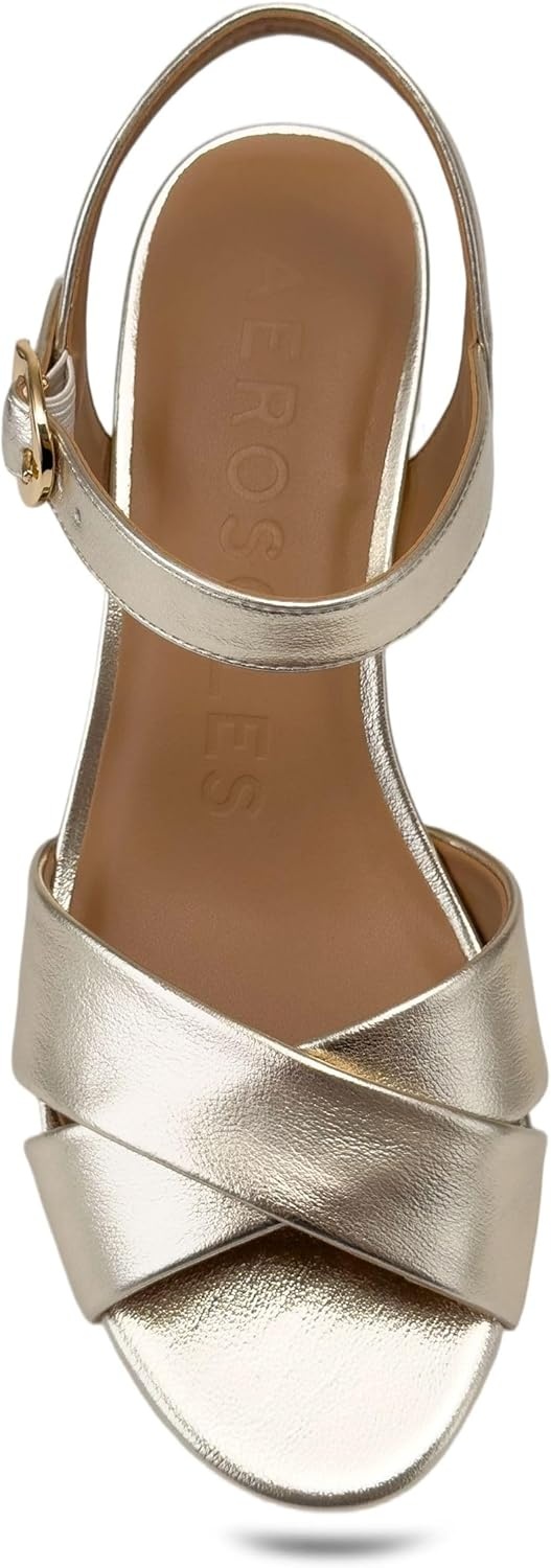Aerosoles womens Charlye(Soft Gold Metallic Faux Leather)