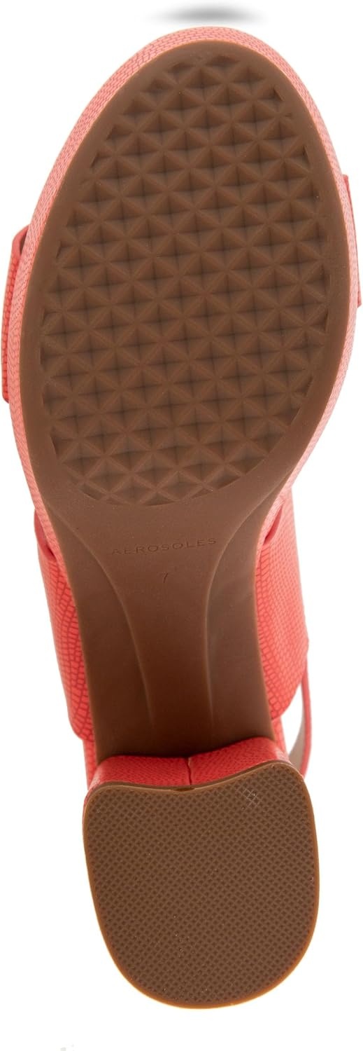 Aerosoles Women’s Camilia Platform Sandal(Coral Lizard Embossed Faux Leather)