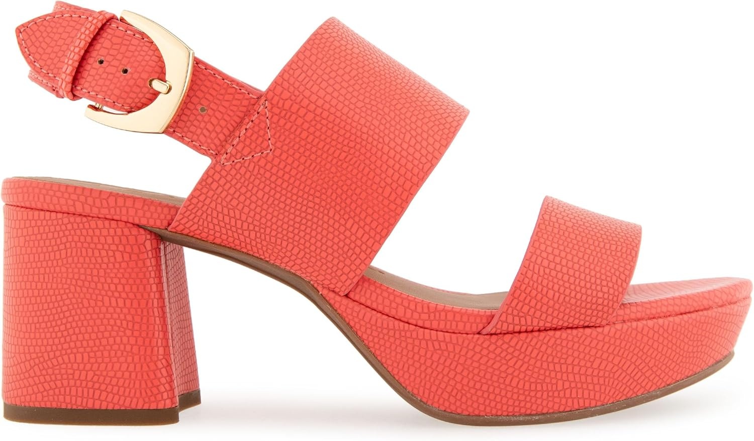 Aerosoles Women’s Camilia Platform Sandal(Coral Lizard Embossed Faux Leather)