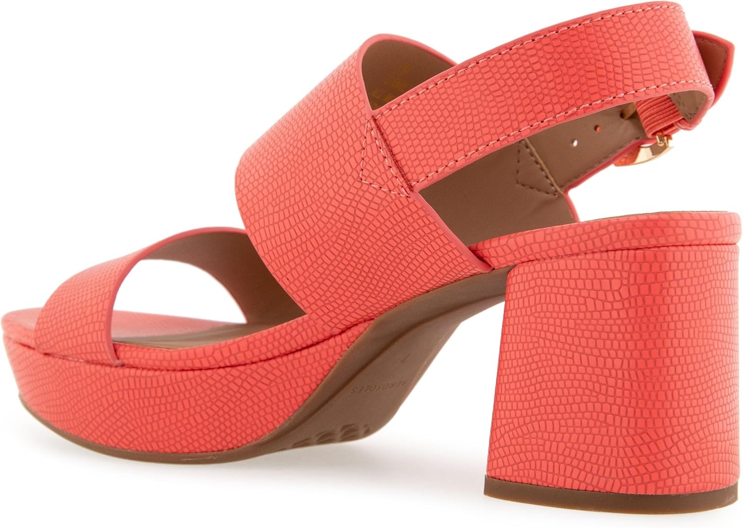 Aerosoles Women’s Camilia Platform Sandal(Coral Lizard Embossed Faux Leather)