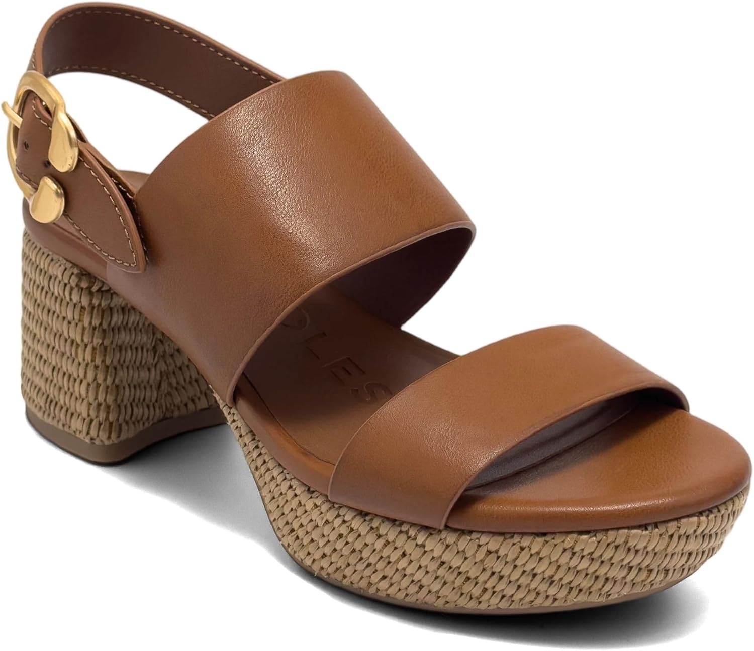 Aerosoles Women’s Camera Platform Sandal(Tan Faux Calf)