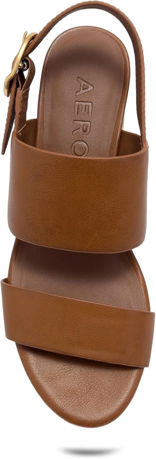 Aerosoles Women’s Camera Platform Sandal(Tan Faux Calf)