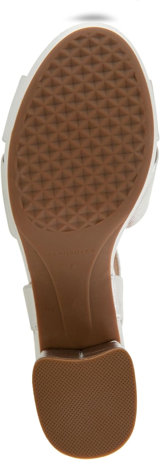 Aerosoles Women’s Cosmos Heeled Sandals(Silver Metallic Textured Faux Leather)