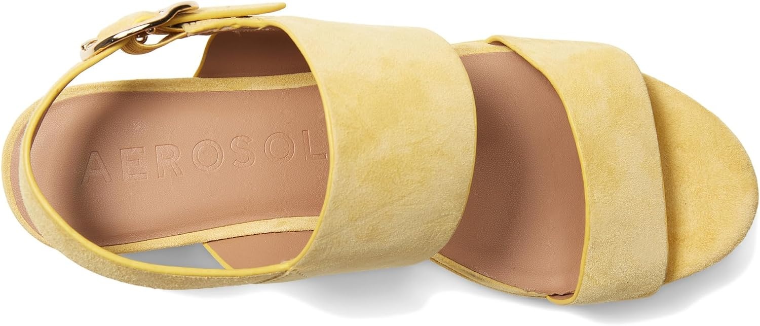 Aerosoles Women’s Camera Platform Sandal(Yellow Freesia Suede)