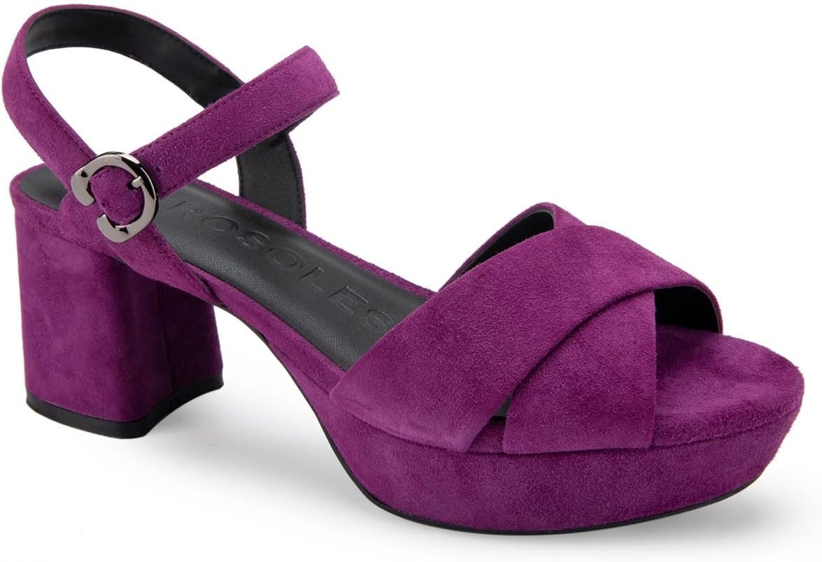 Aerosoles Women’s Cosmos Heeled Sandals(Dark Purple Suede)
