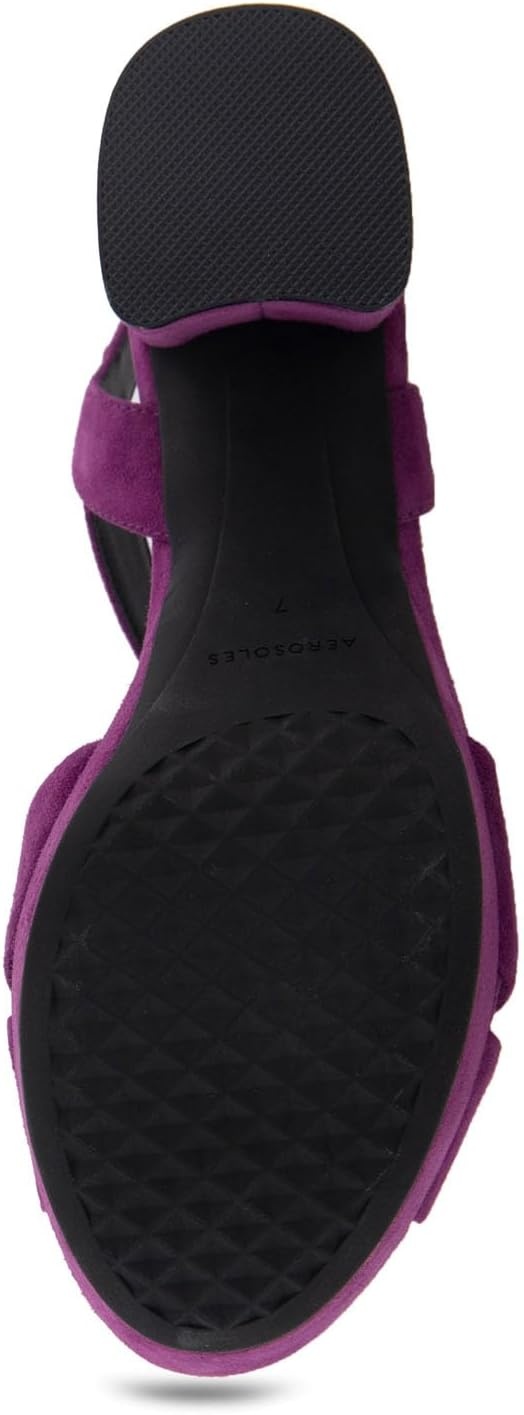 Aerosoles Women’s Cosmos Heeled Sandals(Dark Purple Suede)