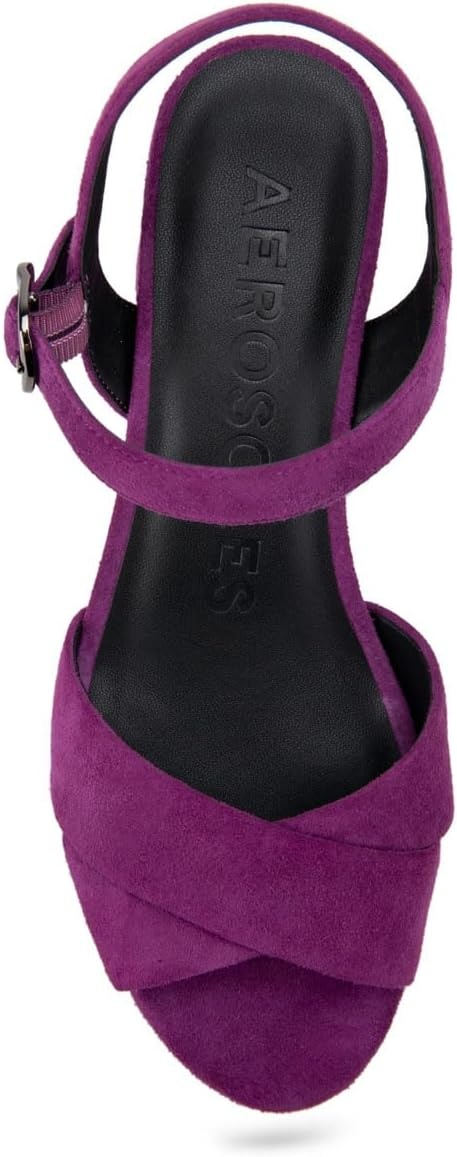Aerosoles Women’s Cosmos Heeled Sandals(Dark Purple Suede)