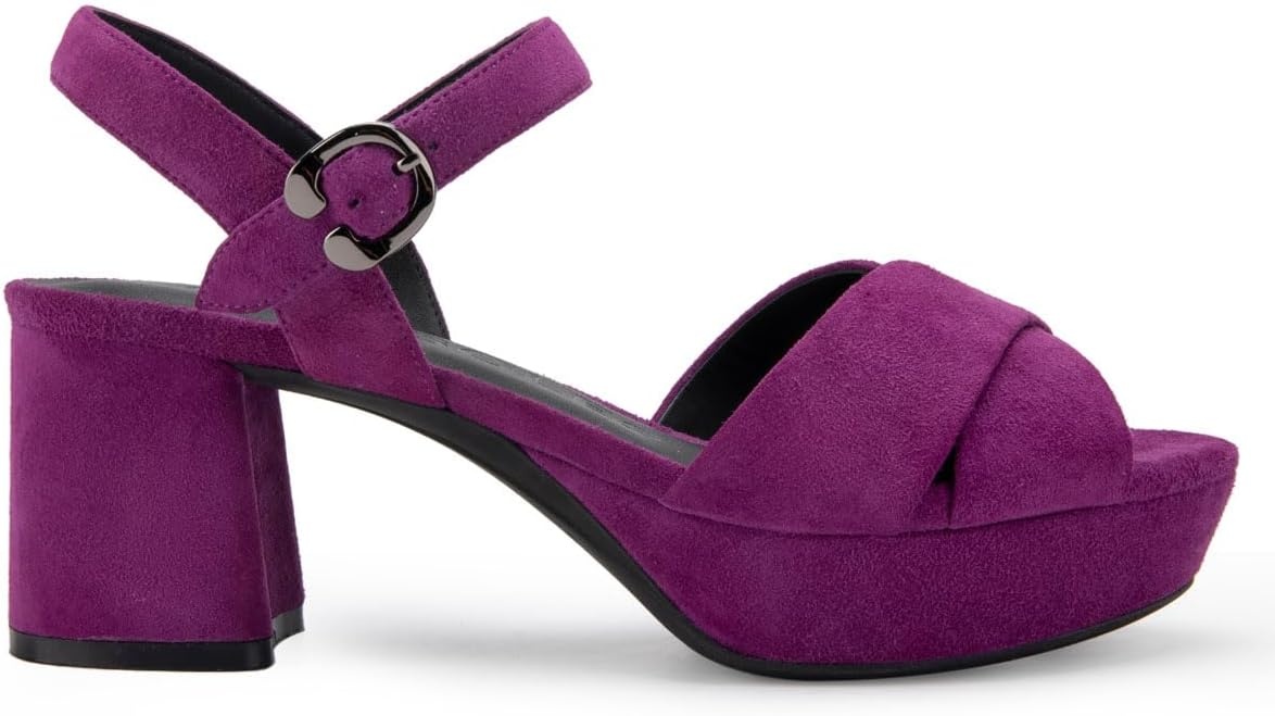 Aerosoles Women’s Cosmos Heeled Sandals(Dark Purple Suede)