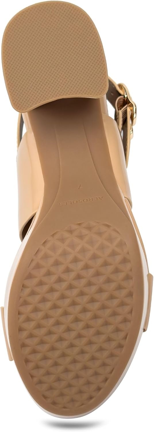 Aerosoles Women’s Camera Platform Sandal(Beige Bisque)