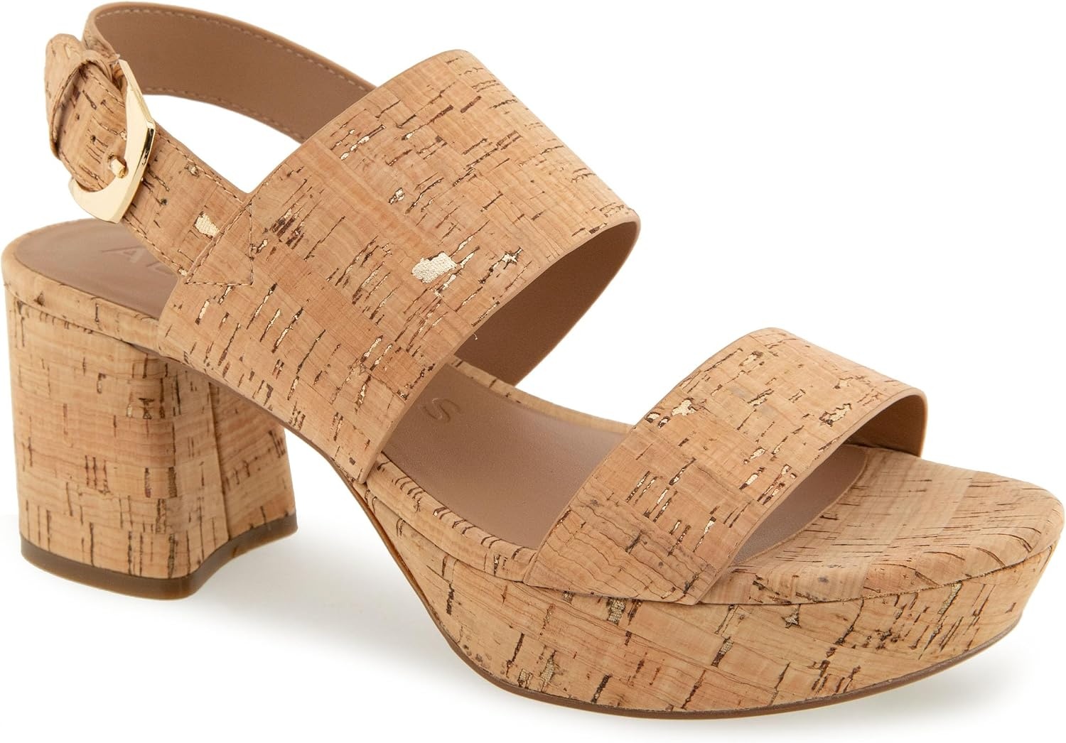 Aerosoles Women’s Camilia Platform Sandal(Cork/Gold Fleck)
