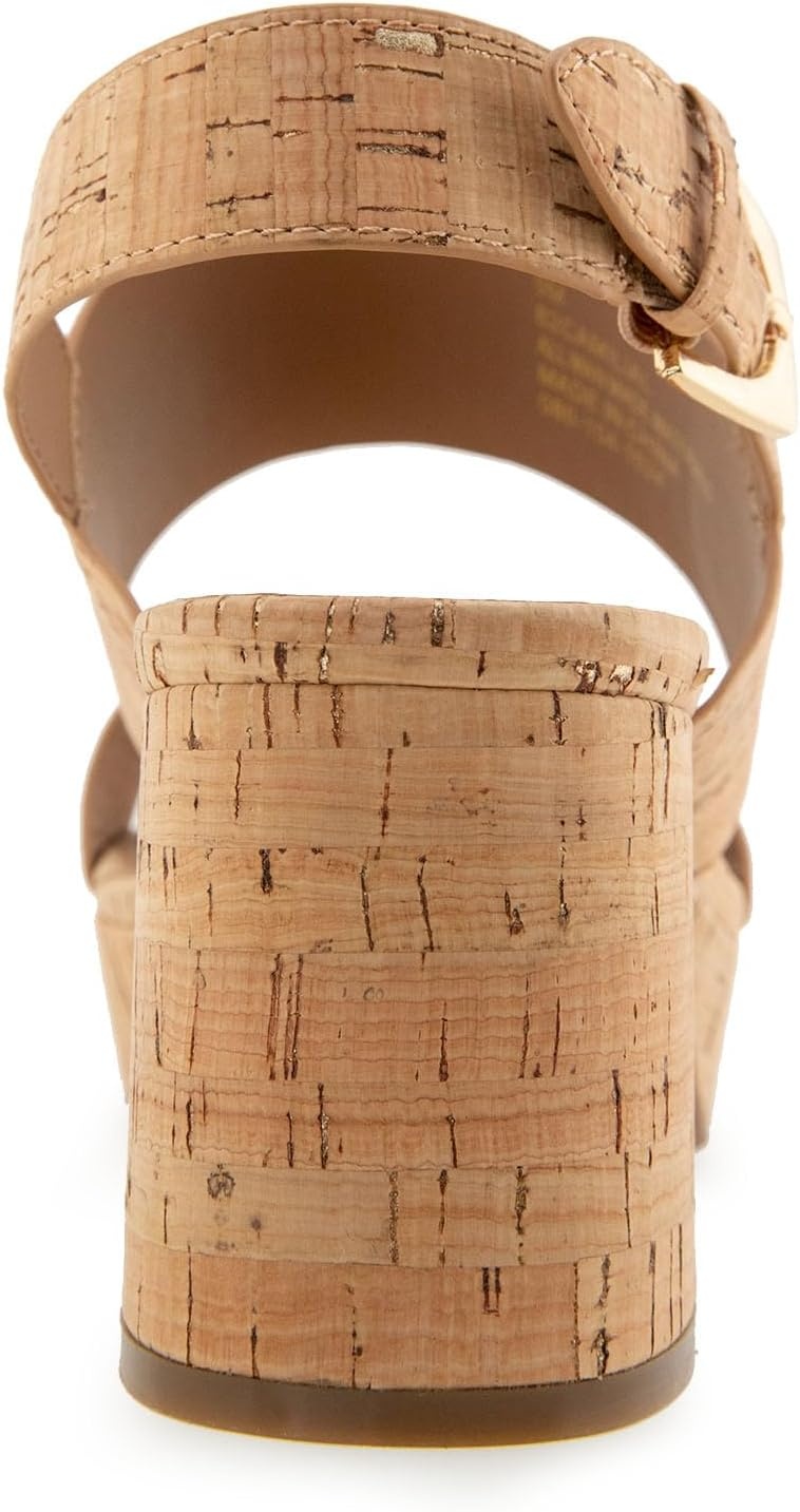 Aerosoles Women’s Camilia Platform Sandal(Cork/Gold Fleck)