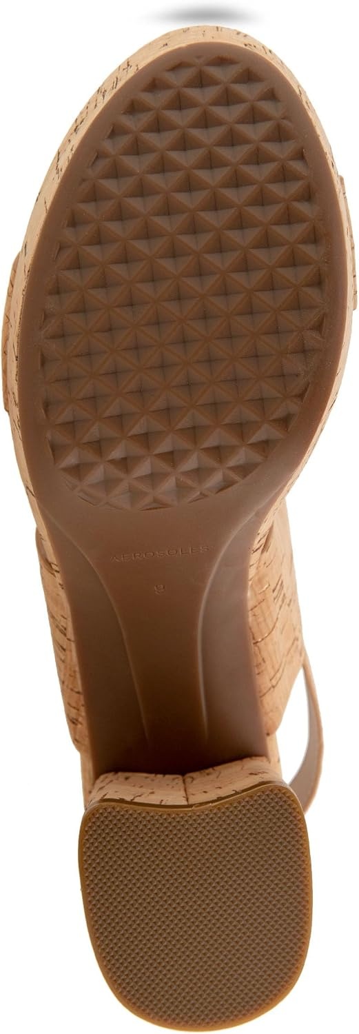 Aerosoles Women’s Camilia Platform Sandal(Cork/Gold Fleck)