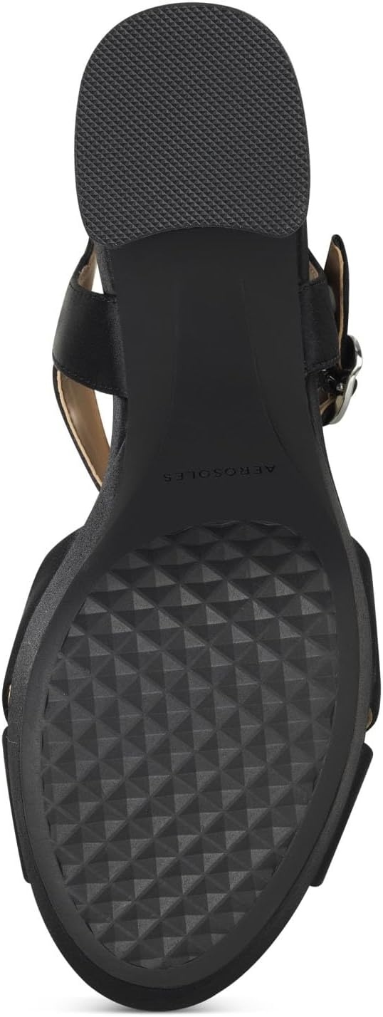 Aerosoles Women’s Cosmos Heeled Sandals(Black Satin)