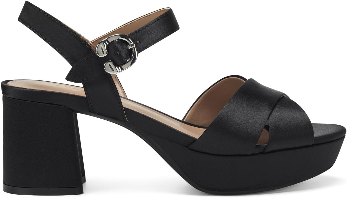 Aerosoles Women’s Cosmos Heeled Sandals(Black Satin)