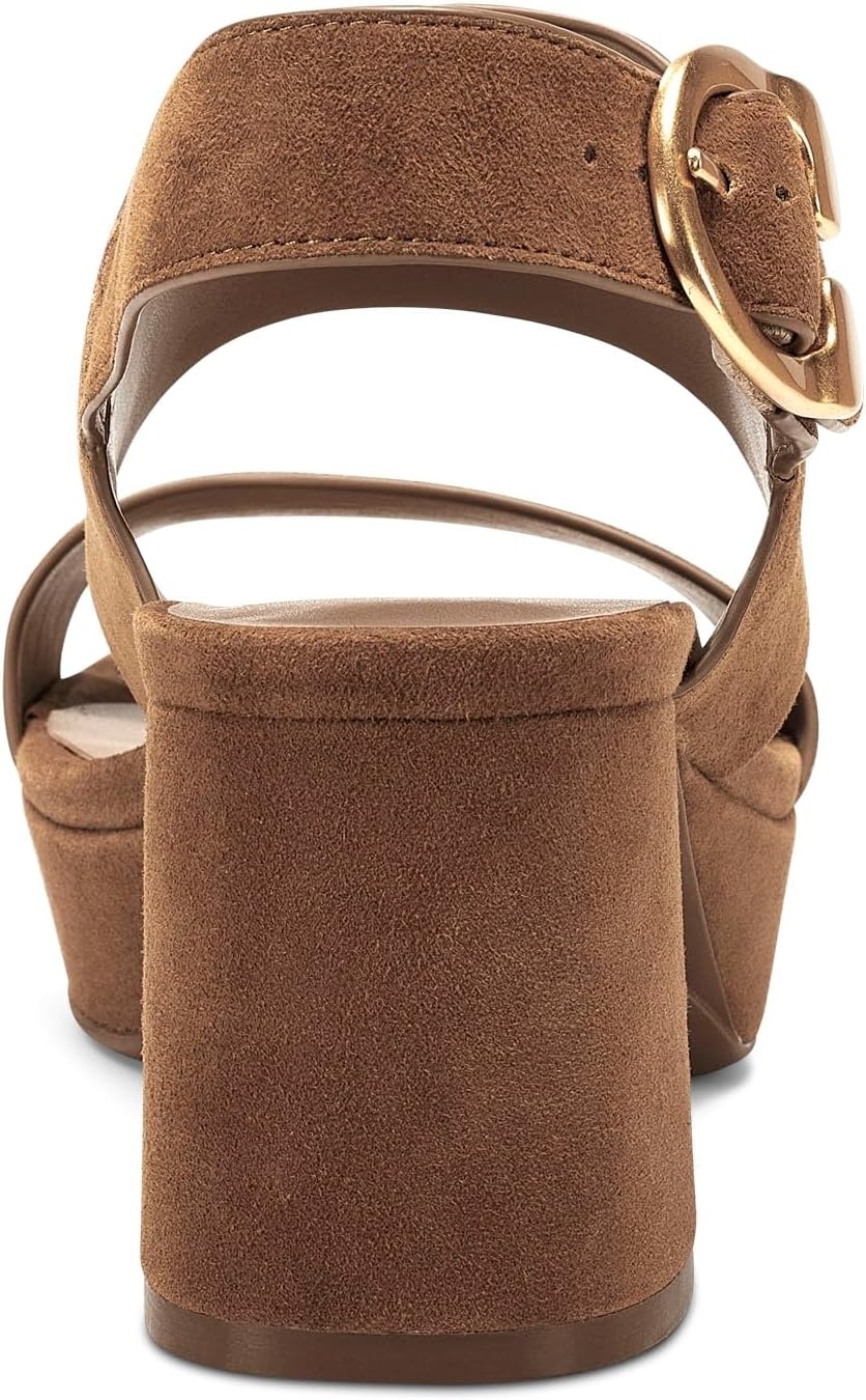 Aerosoles Women’s Camera Platform Sandal(Cognac Suede)