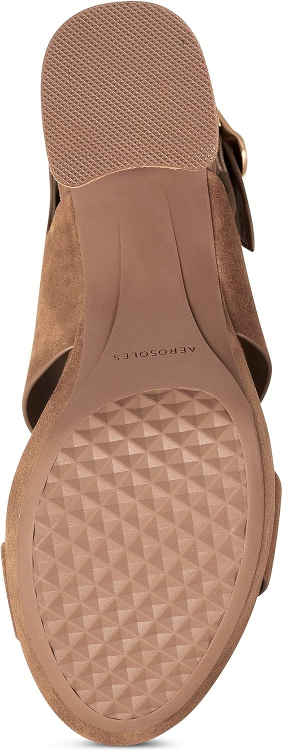 Aerosoles Women’s Camera Platform Sandal(Cognac Suede)