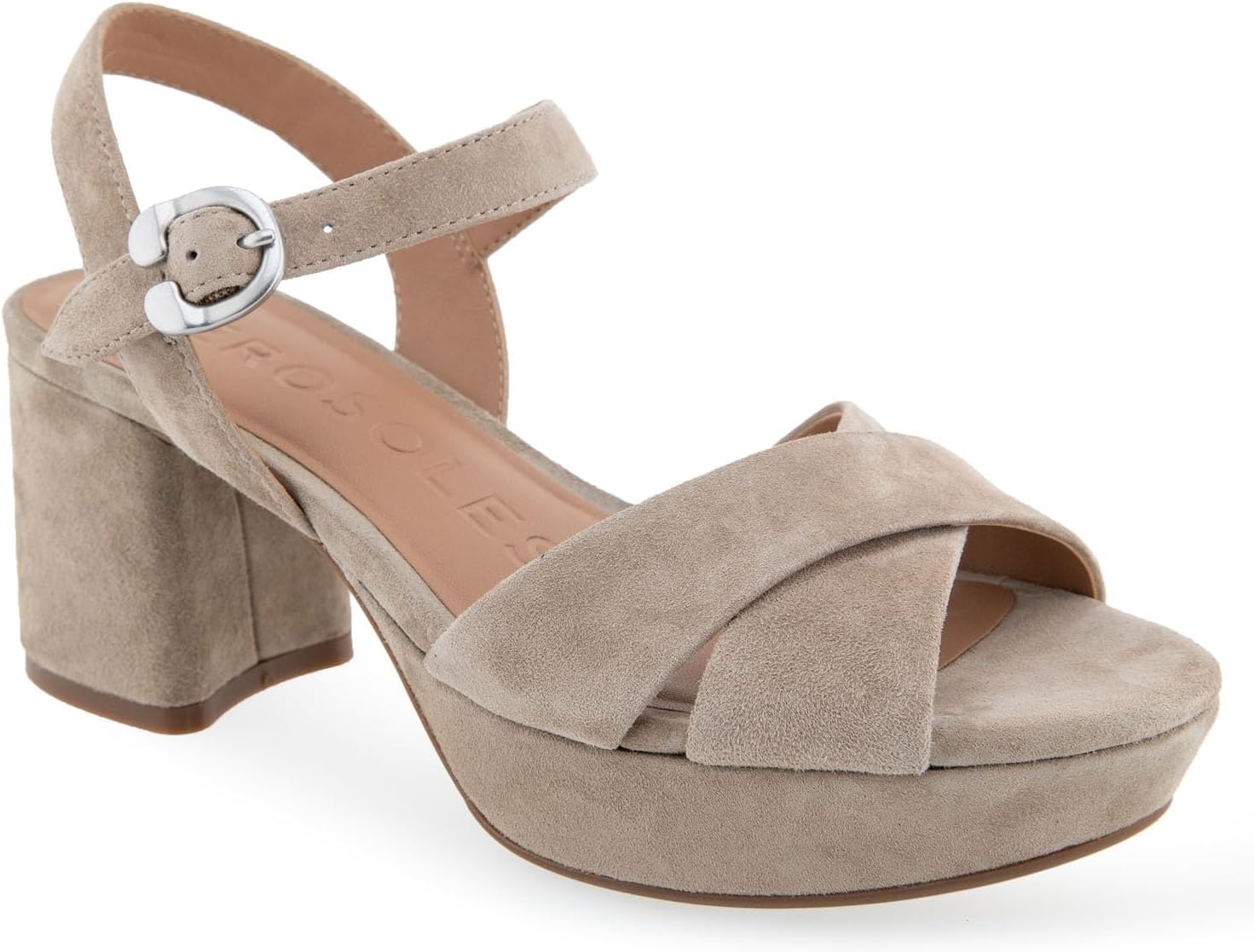 Aerosoles Women’s Cosmos Heeled Sandals(Trench Coat Suede)