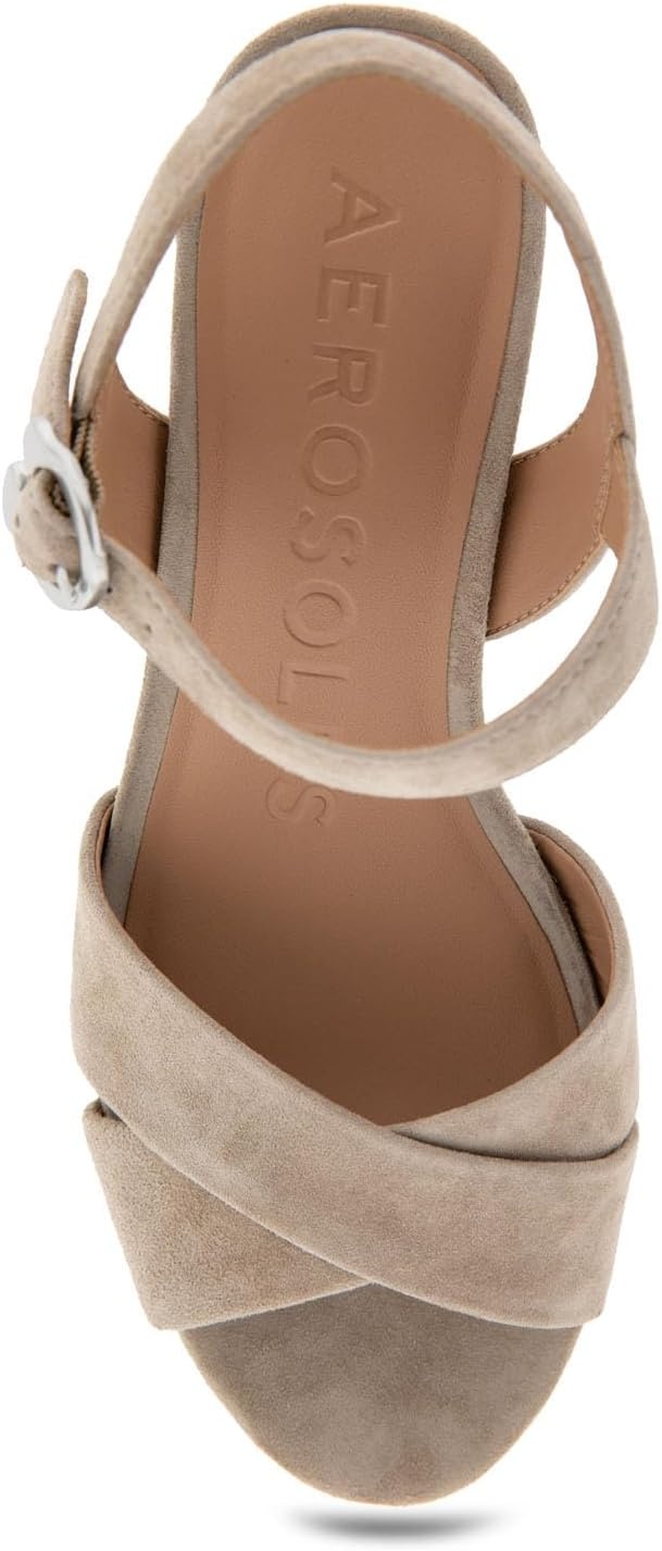 Aerosoles Women’s Cosmos Heeled Sandals(Trench Coat Suede)