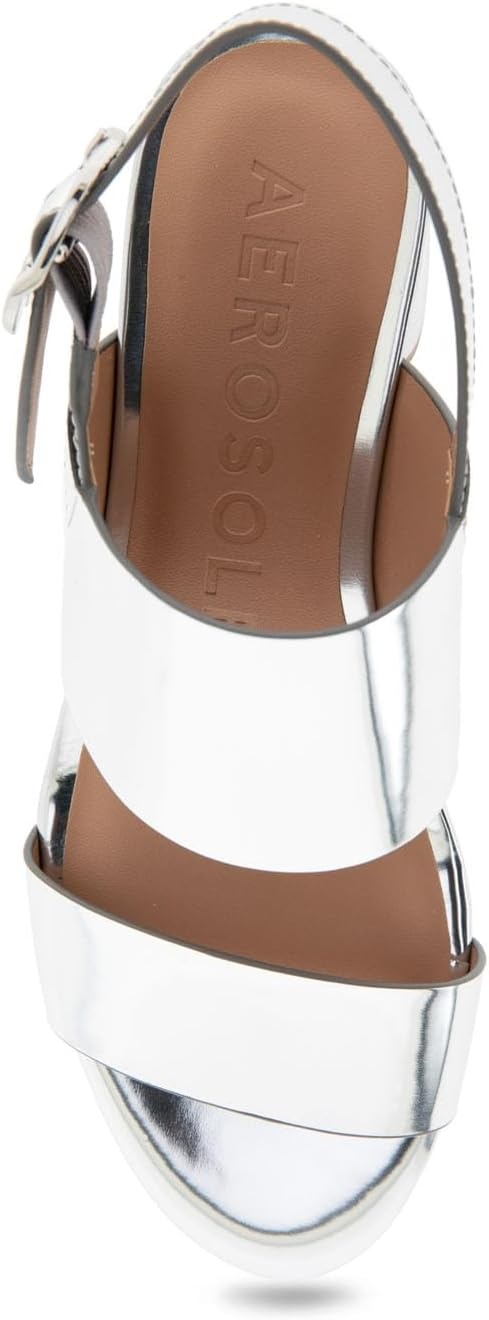 Aerosoles Women’s Camera Platform Sandal(Silver Metallic)