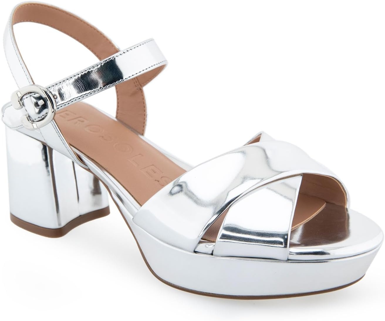 Aerosoles Women’s Cosmos Heeled Sandals(Silver Mirror)