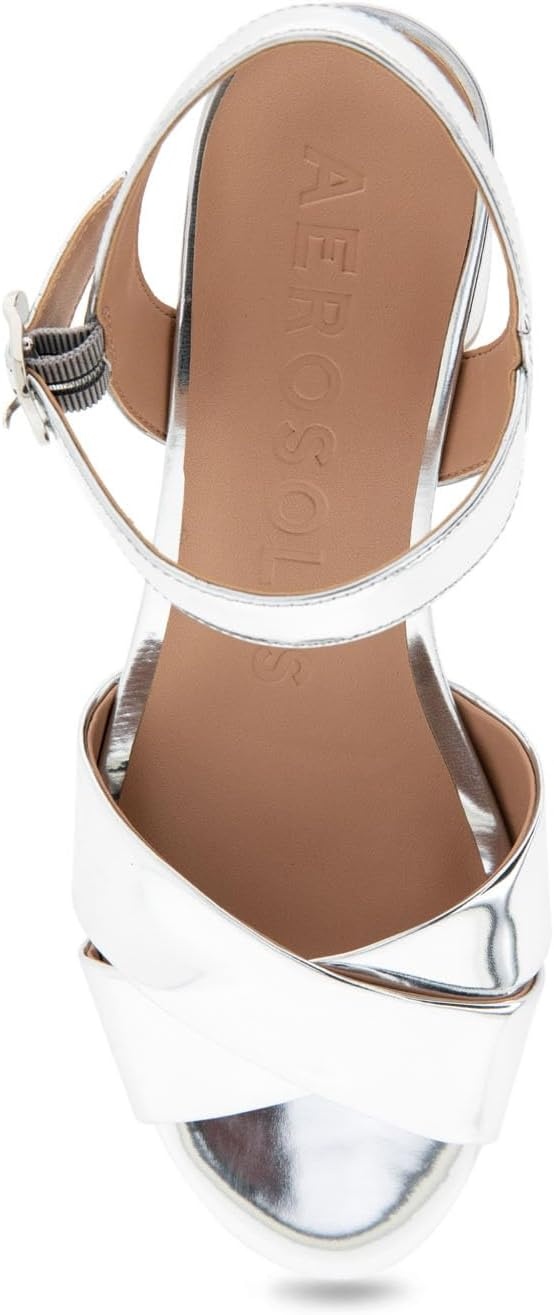Aerosoles Women’s Cosmos Heeled Sandals(Silver Mirror)