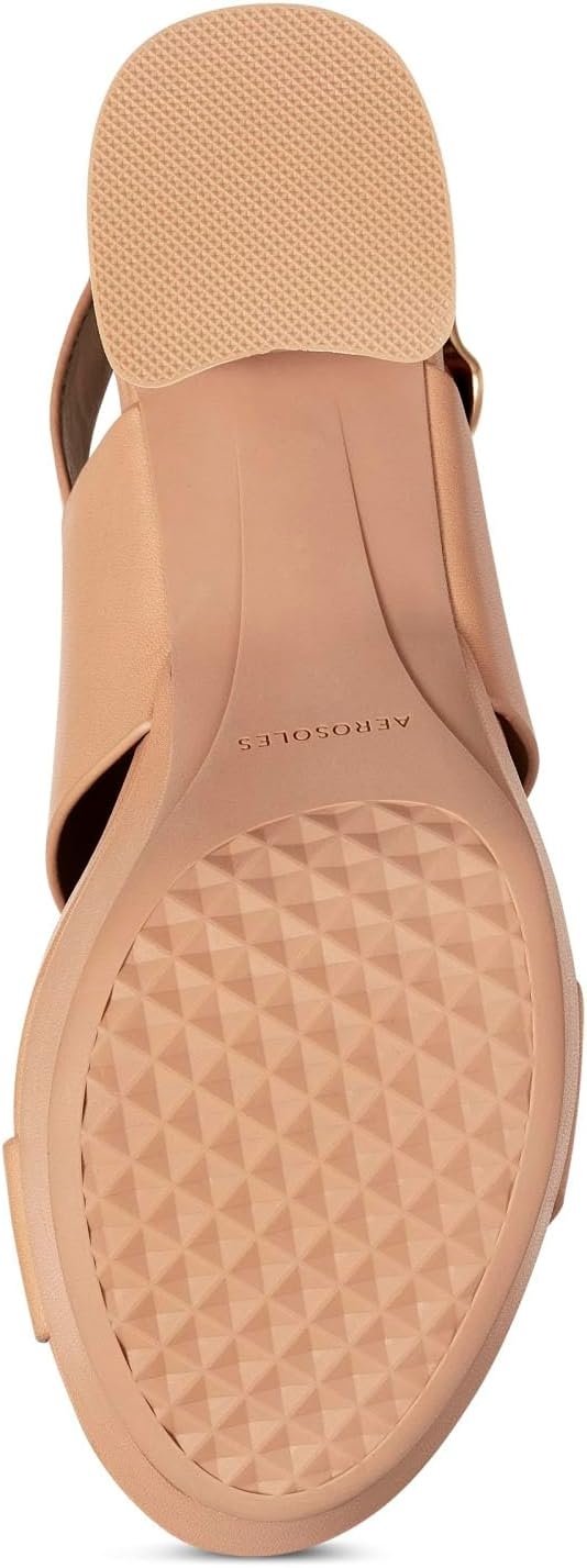 Aerosoles Women’s Camera Platform Sandal(Nude Leather)
