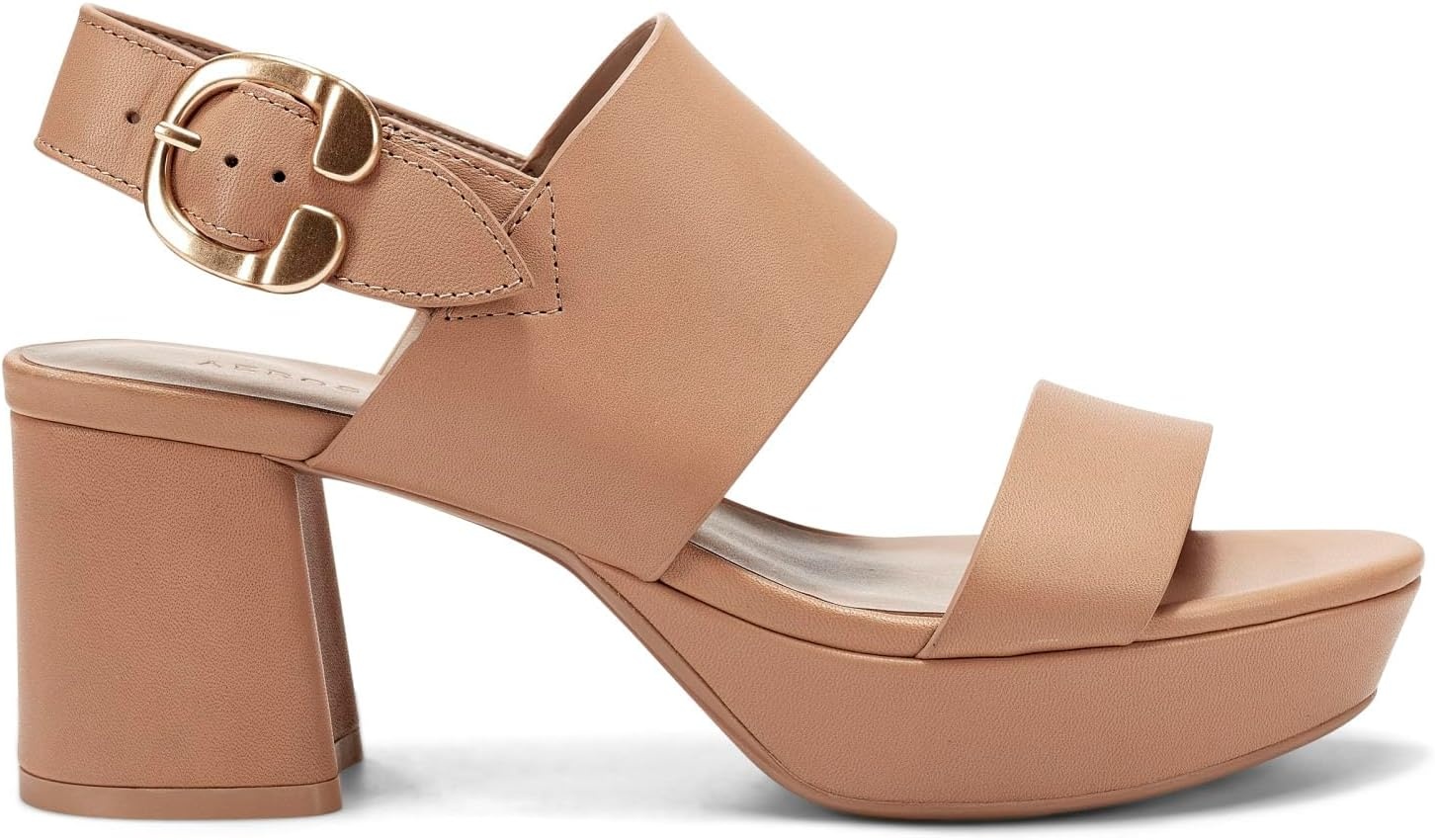Aerosoles Women’s Camera Platform Sandal(Nude Leather)