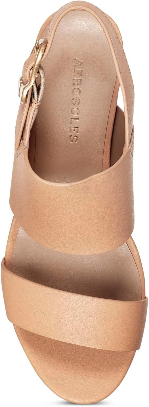 Aerosoles Women’s Camera Platform Sandal(Nude Leather)