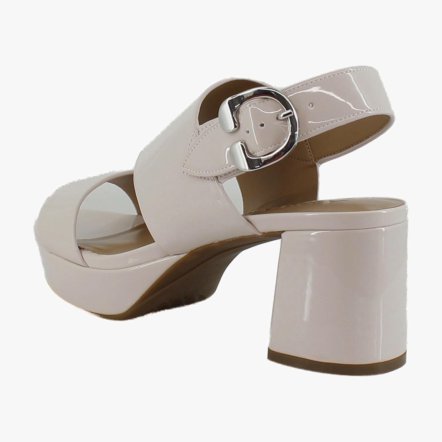 Aerosoles Women’s Camera Platform Sandal(Natural Patent Pu)
