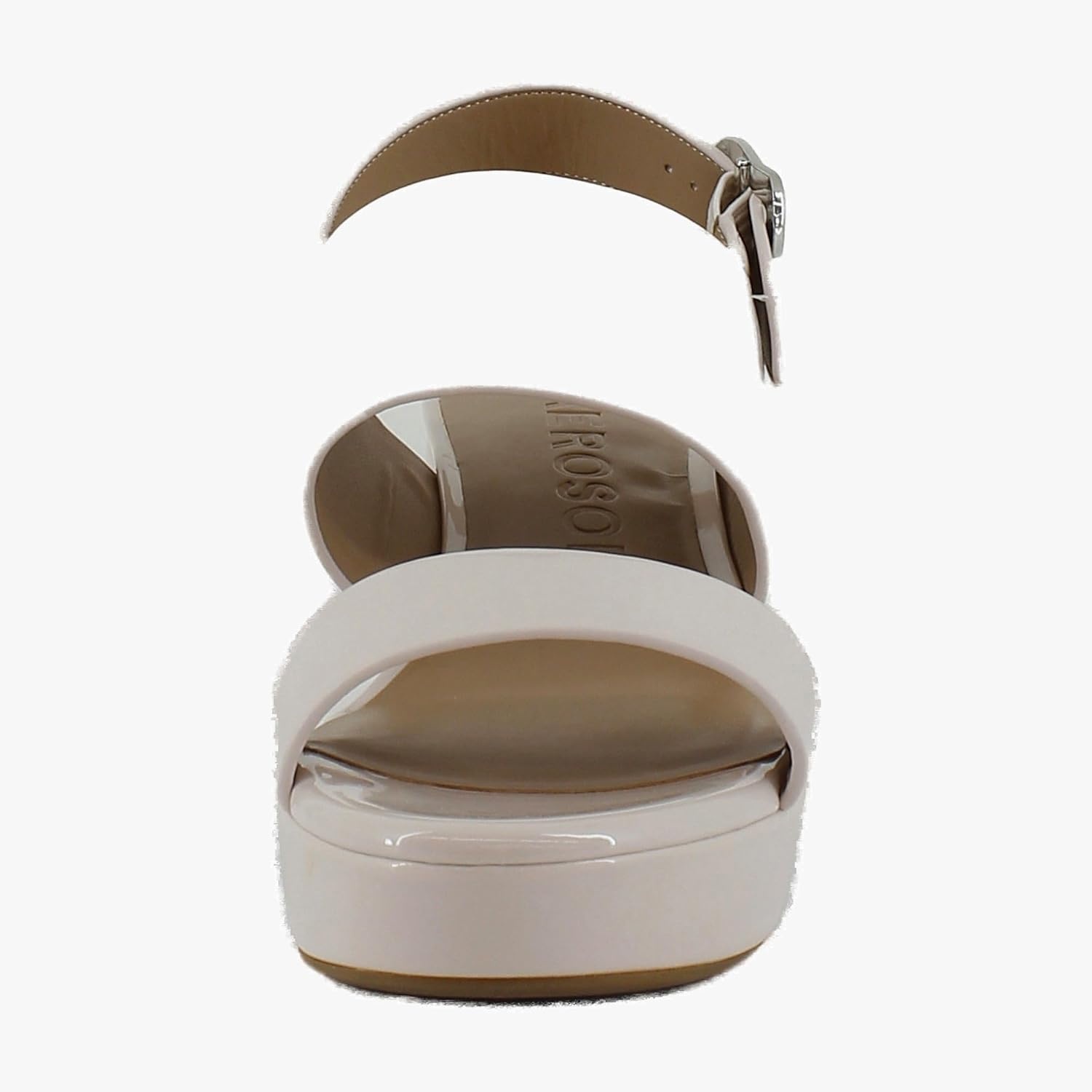 Aerosoles Women’s Camera Platform Sandal(Natural Patent Pu)