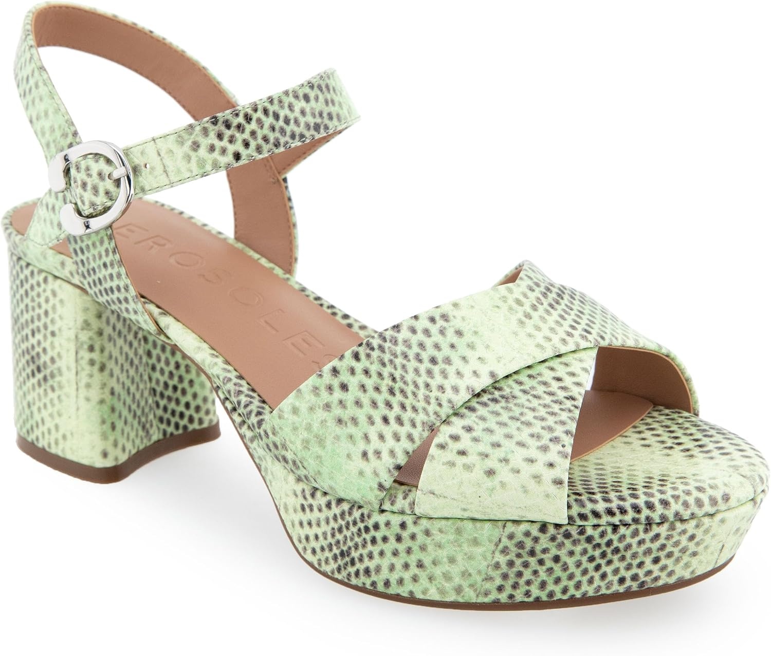 Aerosoles Women’s Cosmos Heeled Sandals(Gleam Snake Print Leather)