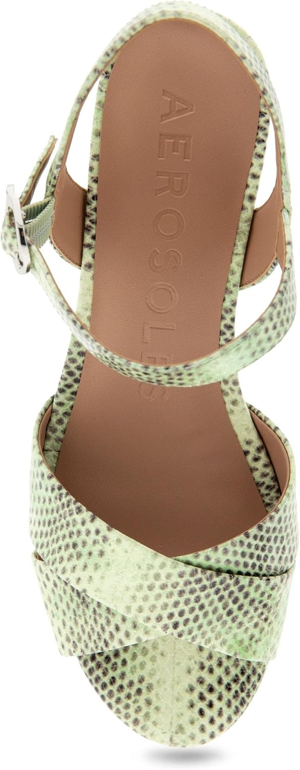 Aerosoles Women’s Cosmos Heeled Sandals(Gleam Snake Print Leather)
