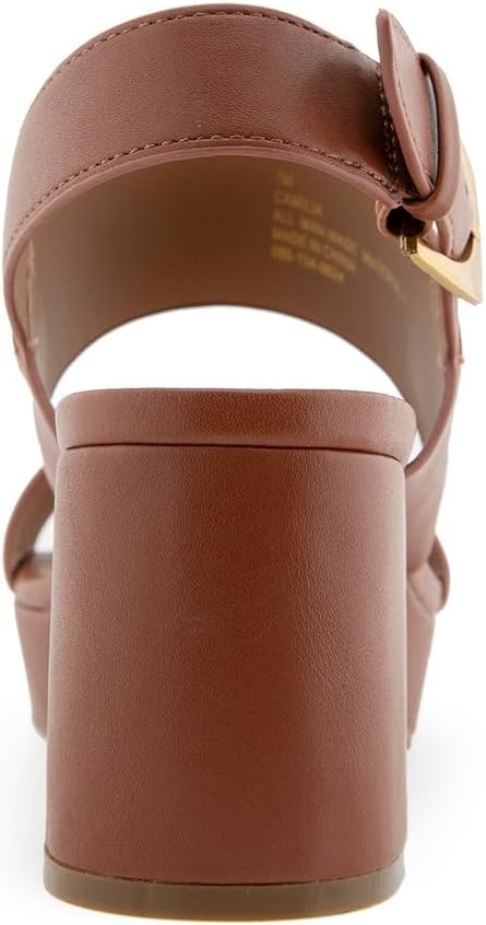 Aerosoles Women’s Camilia Platform Sandal(Cognac Faux Leather)