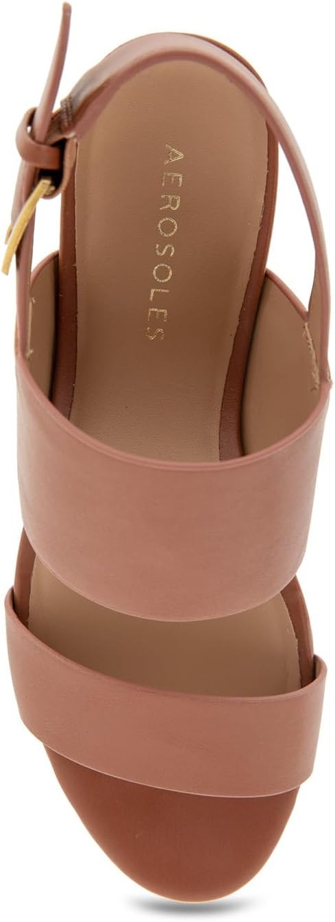 Aerosoles Women’s Camilia Platform Sandal(Cognac Faux Leather)