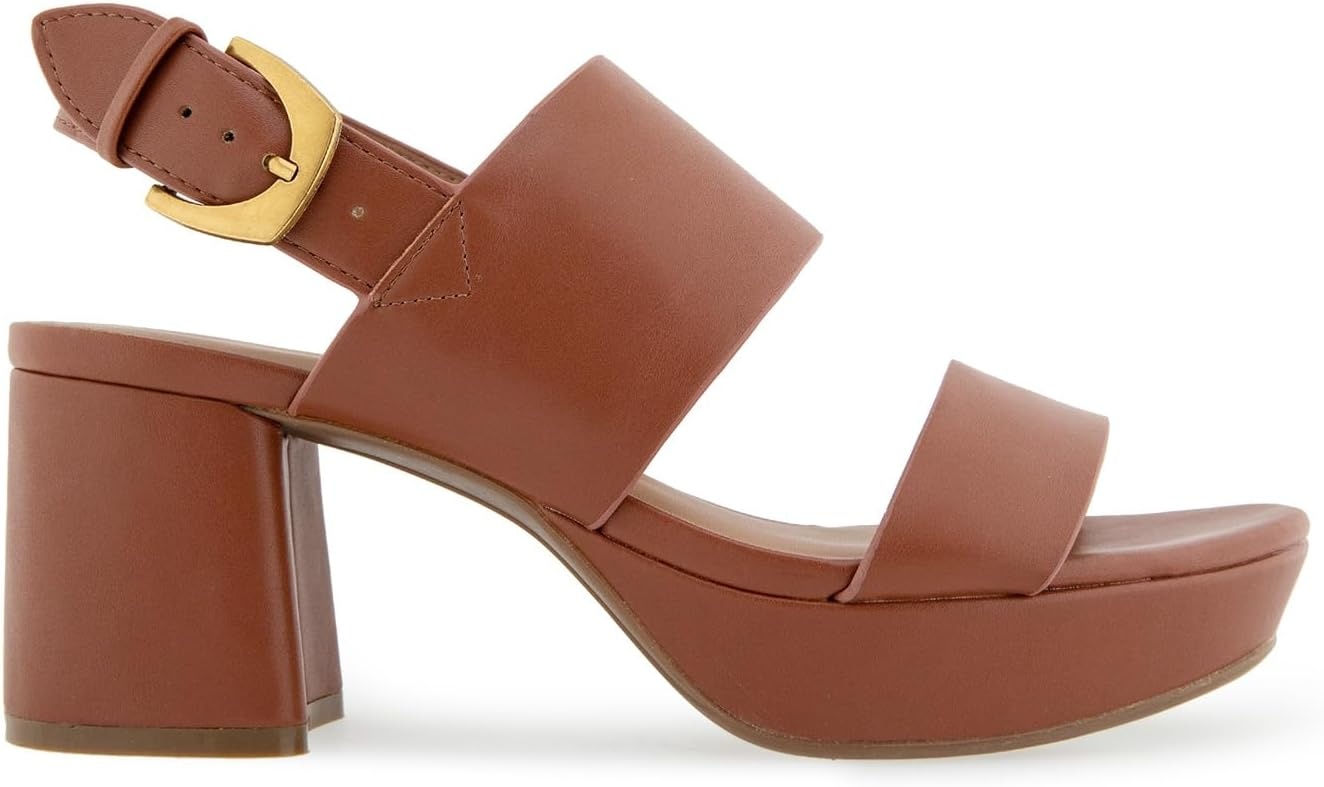 Aerosoles Women’s Camilia Platform Sandal(Cognac Faux Leather)