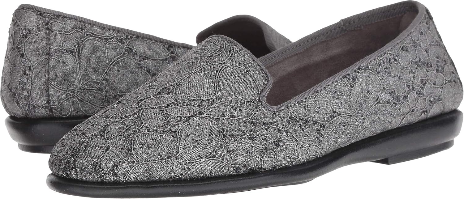 Aerosoles Women’s Betunia Slip-On Loafer with Memory Foam Footbed(Silver Multi)