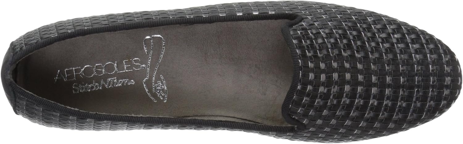 Aerosoles Women’s Betunia Slip-On Loafer with Memory Foam Footbed(Black Met Combo)
