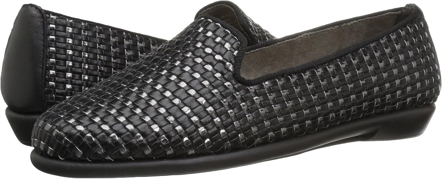 Aerosoles Women’s Betunia Slip-On Loafer with Memory Foam Footbed(Black Met Combo)