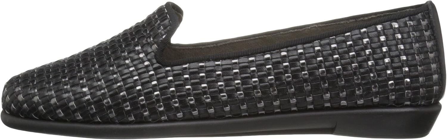 Aerosoles Women’s Betunia Slip-On Loafer with Memory Foam Footbed(Black Met Combo)
