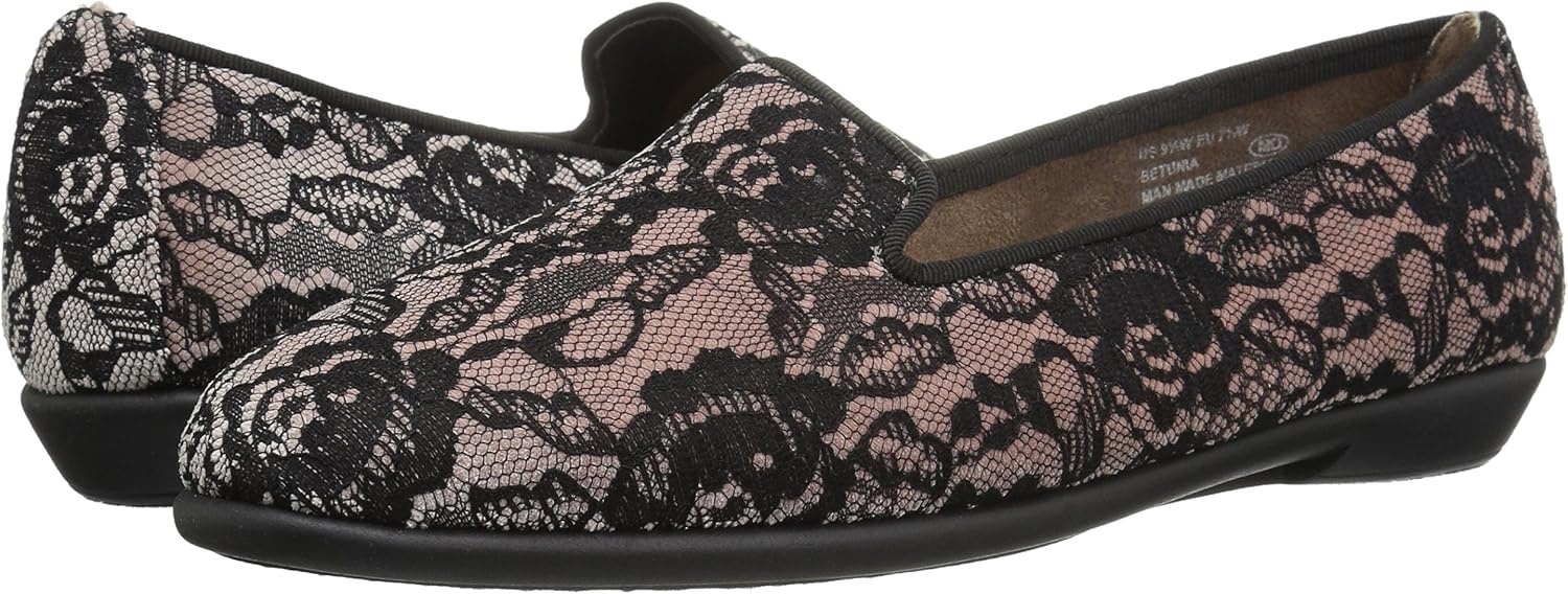 Aerosoles Women’s Betunia Slip-On Loafer with Memory Foam Footbed(Pink Fabric Combo)