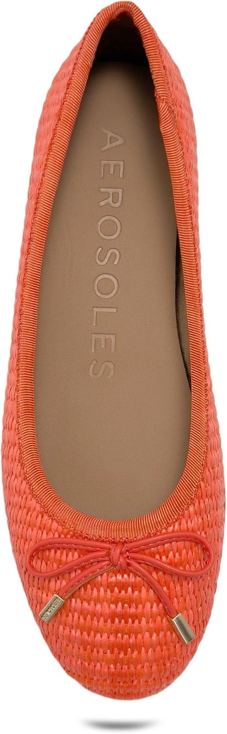 Aerosoles Women’s Homebet Flats(Orange Basket Raffia)